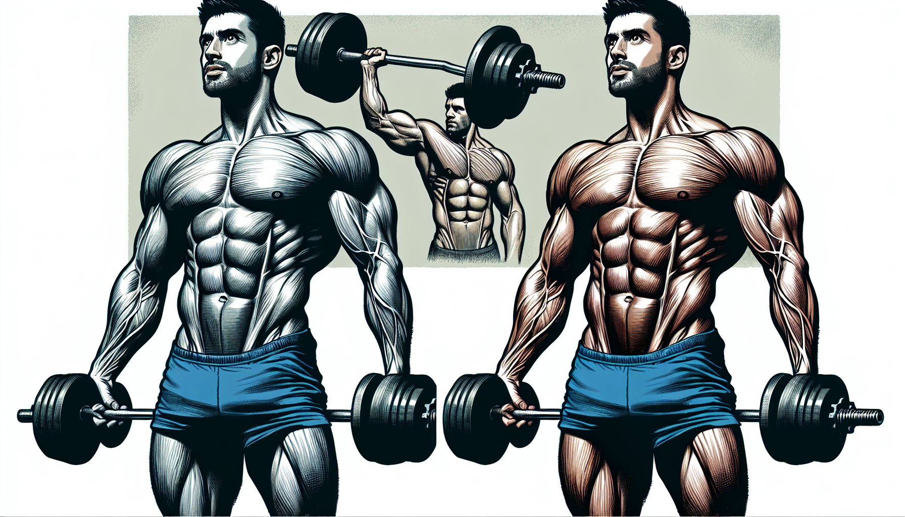 Illustration of increased muscle mass and strength gains