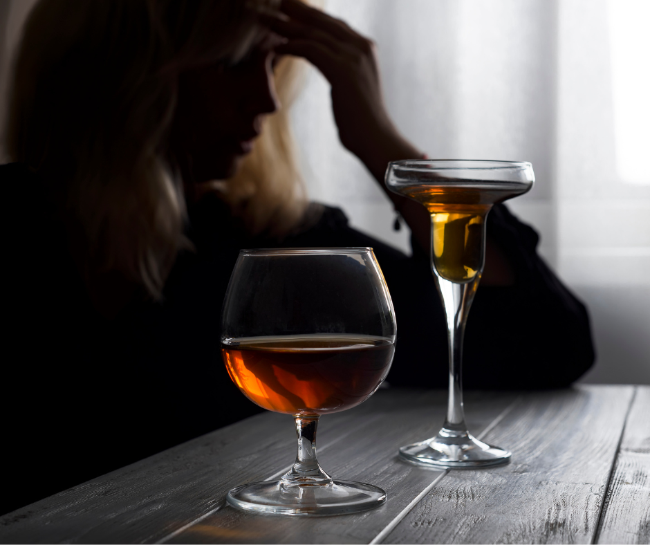 A person struggling with alcohol addiction