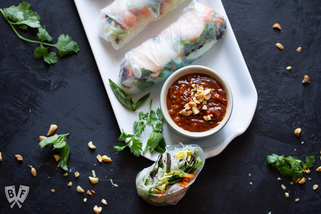 10 Easy and Delicious Holy Week Recipes | Vietnamese Fresh Spring Rolls with Peanut Sauce | Photo from BIg Flavors Tiny Kitchen Website