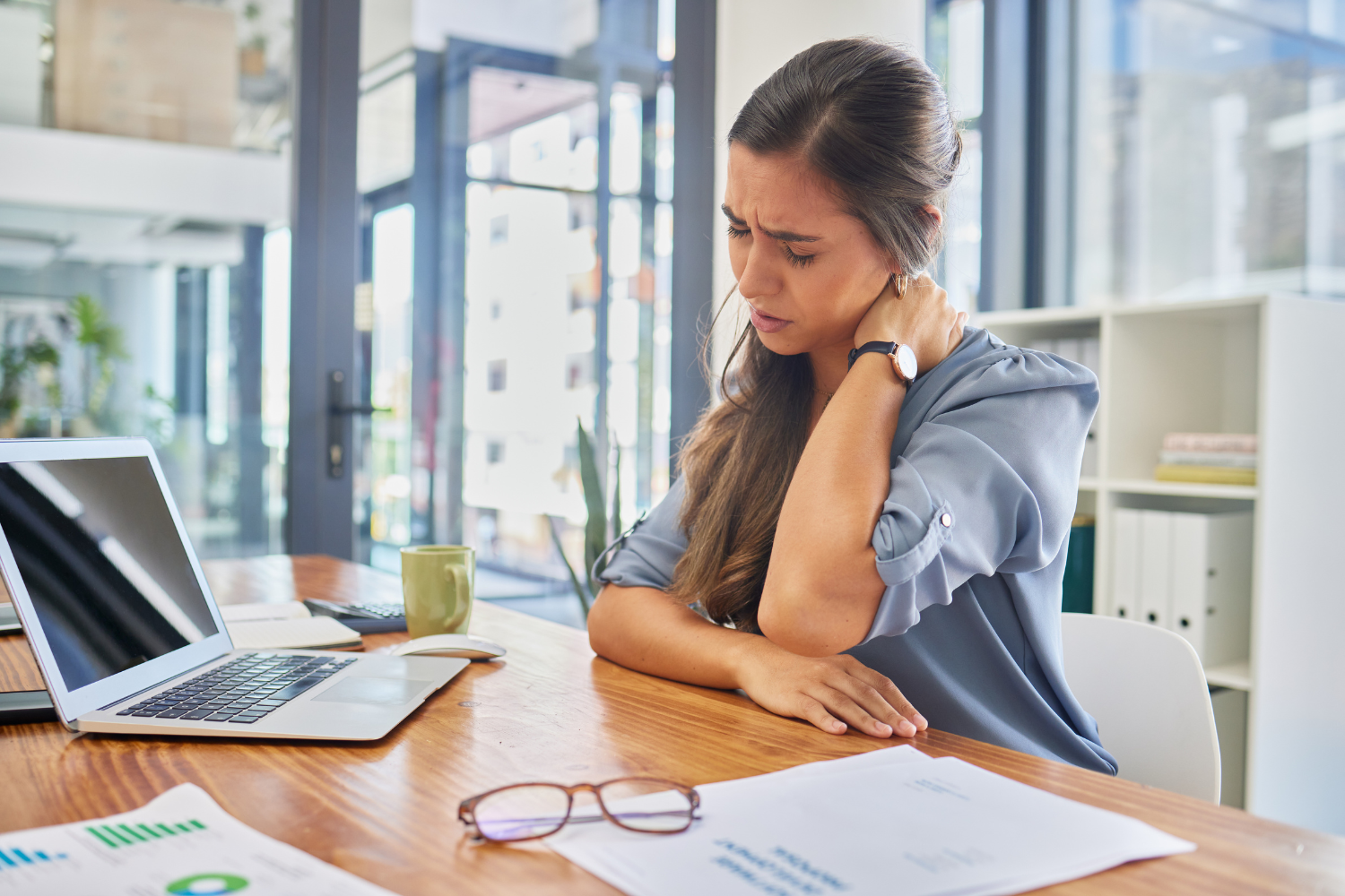 Woman experiencing fatigue.