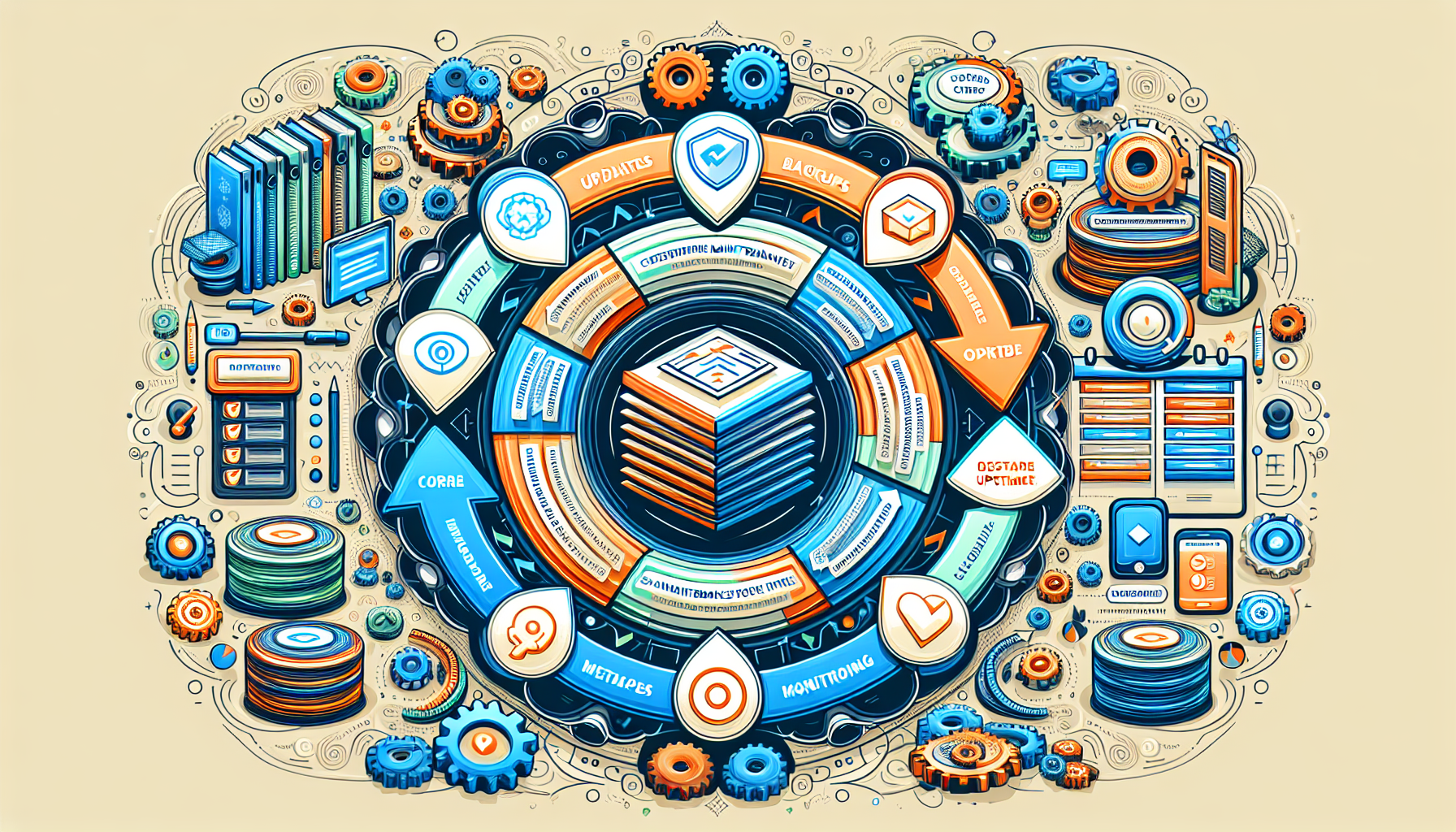 An infographic illustrating the role of regular WordPress maintenance in ensuring uptime.