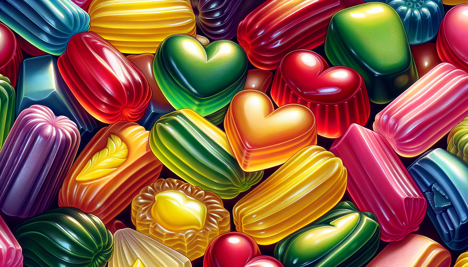 Close-up of Runts candy shells