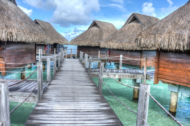 bora bora, over water bungalows, tropical