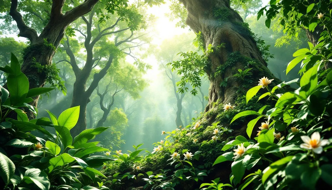 A scenic view of the Mayan jungle, representing the source of natural ingredients.