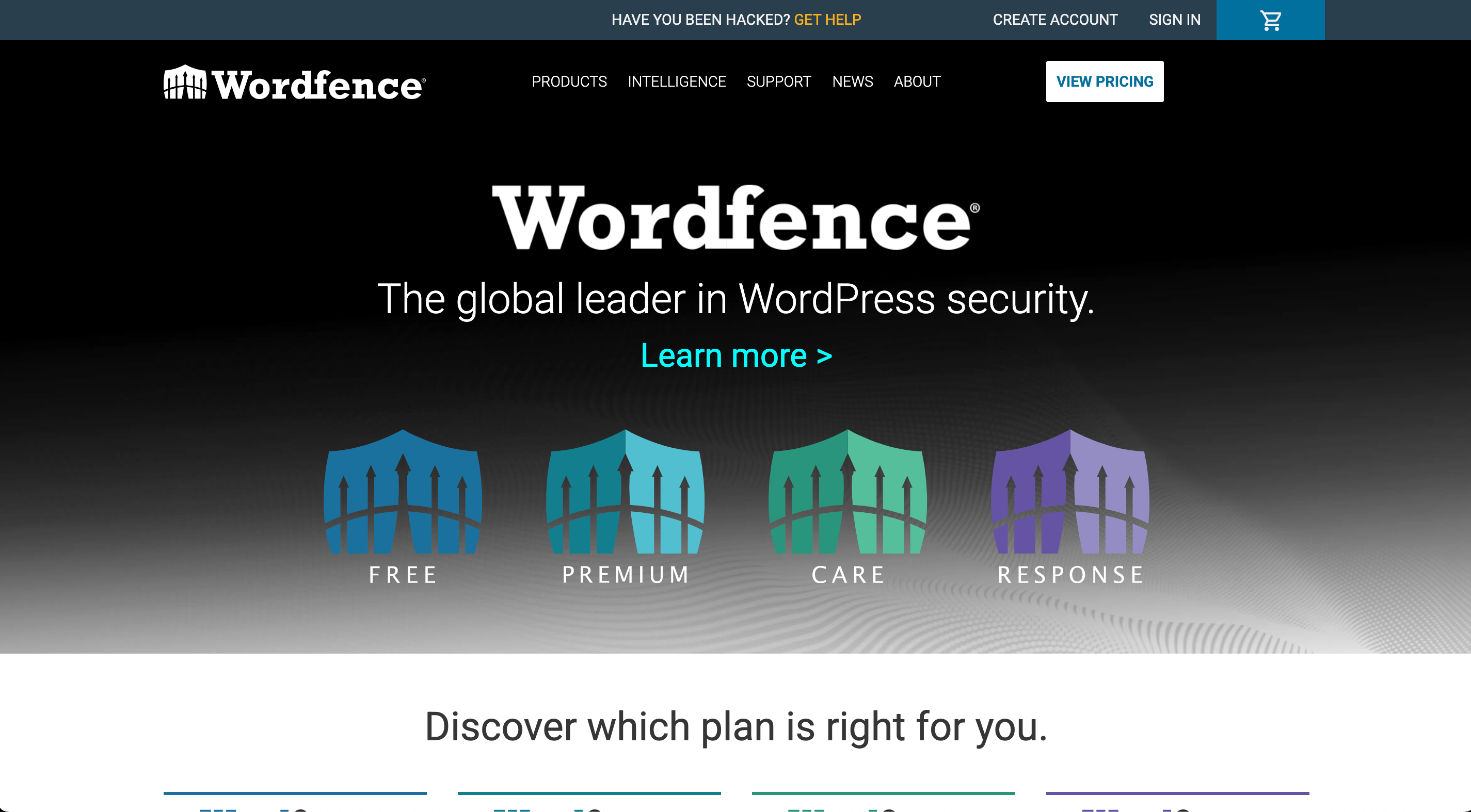 Screenshot der Wordfence Website