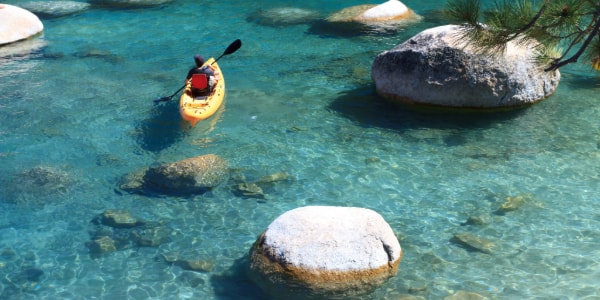 Kayaking on Lake Tahoe