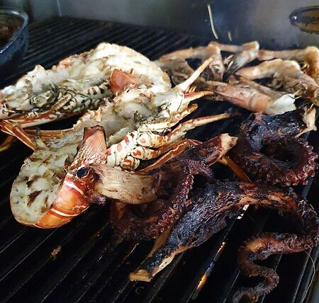 Fijian lobster on the barbeque