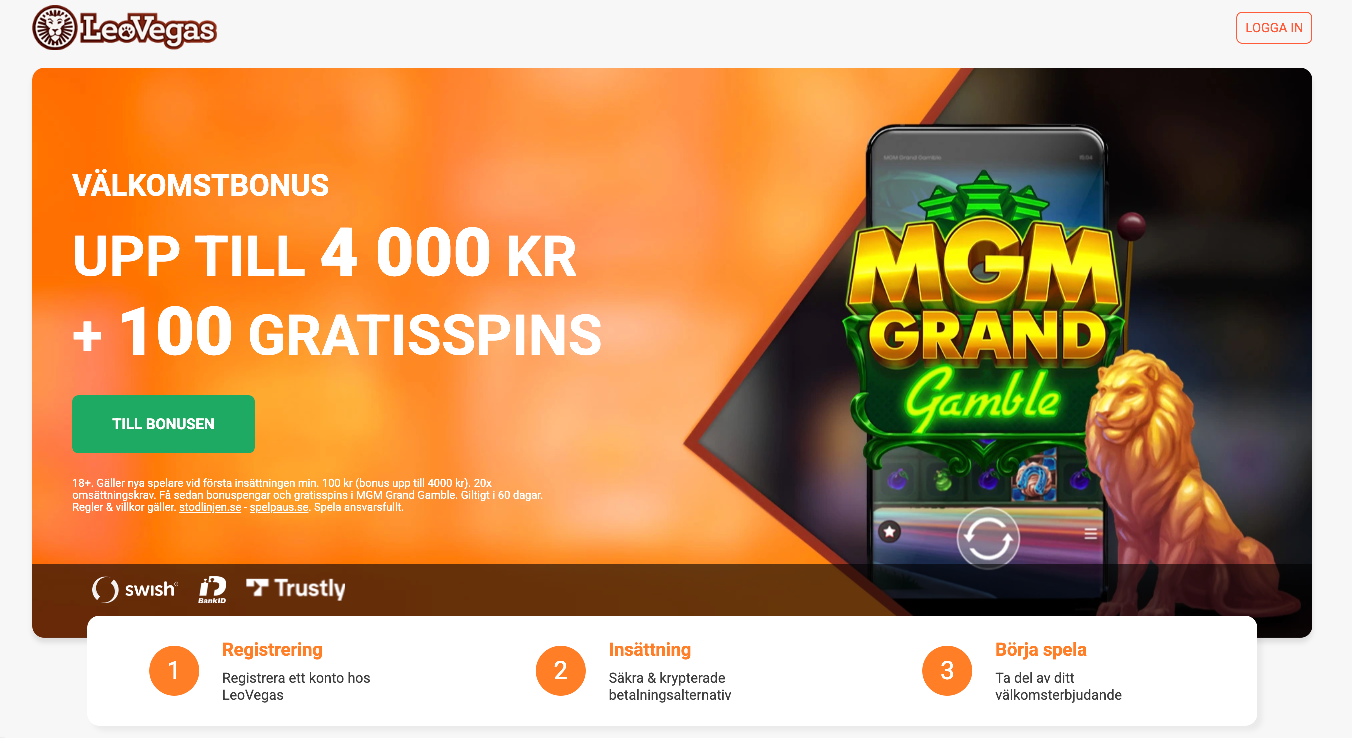 LeoVegas - nya kunder kan välja mellan tre olika bonusar