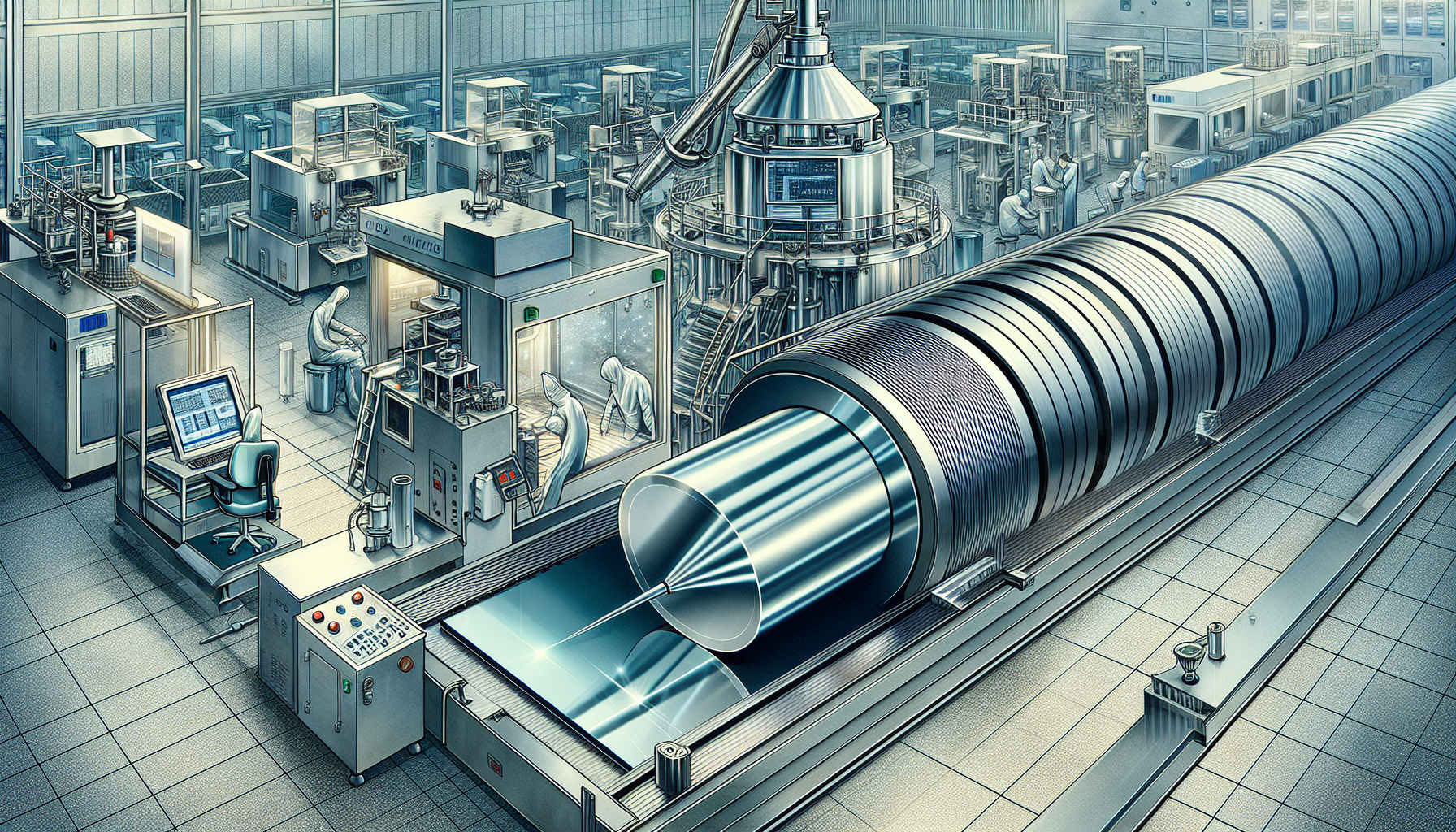 Illustration of silicon wafer manufacturing