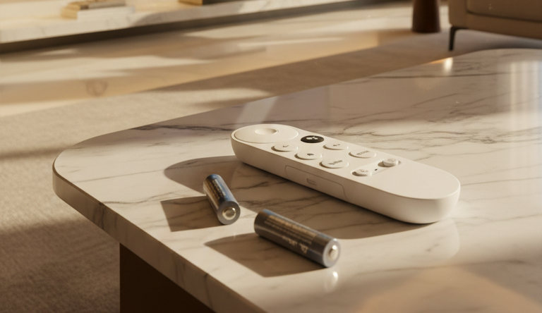 Google Chromecast with Google TV 2 insert batteries into the google tv remote