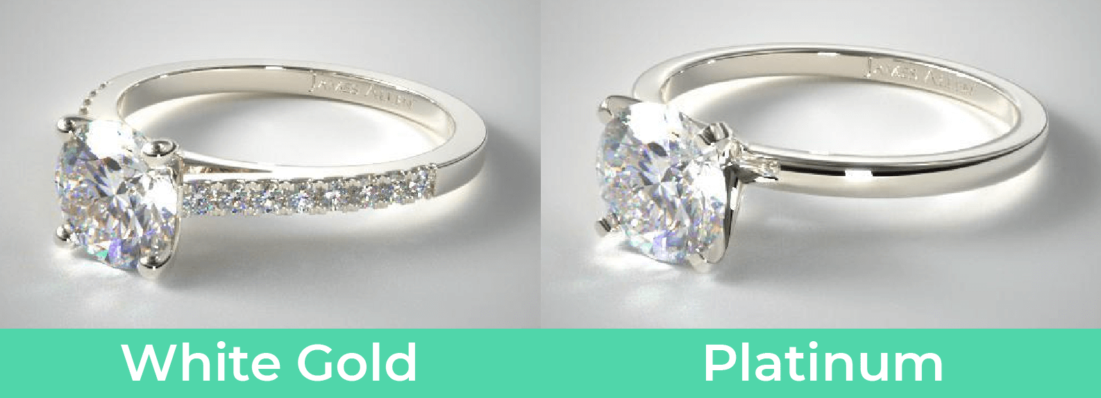 White Gold Vs Silver Vs Platinum