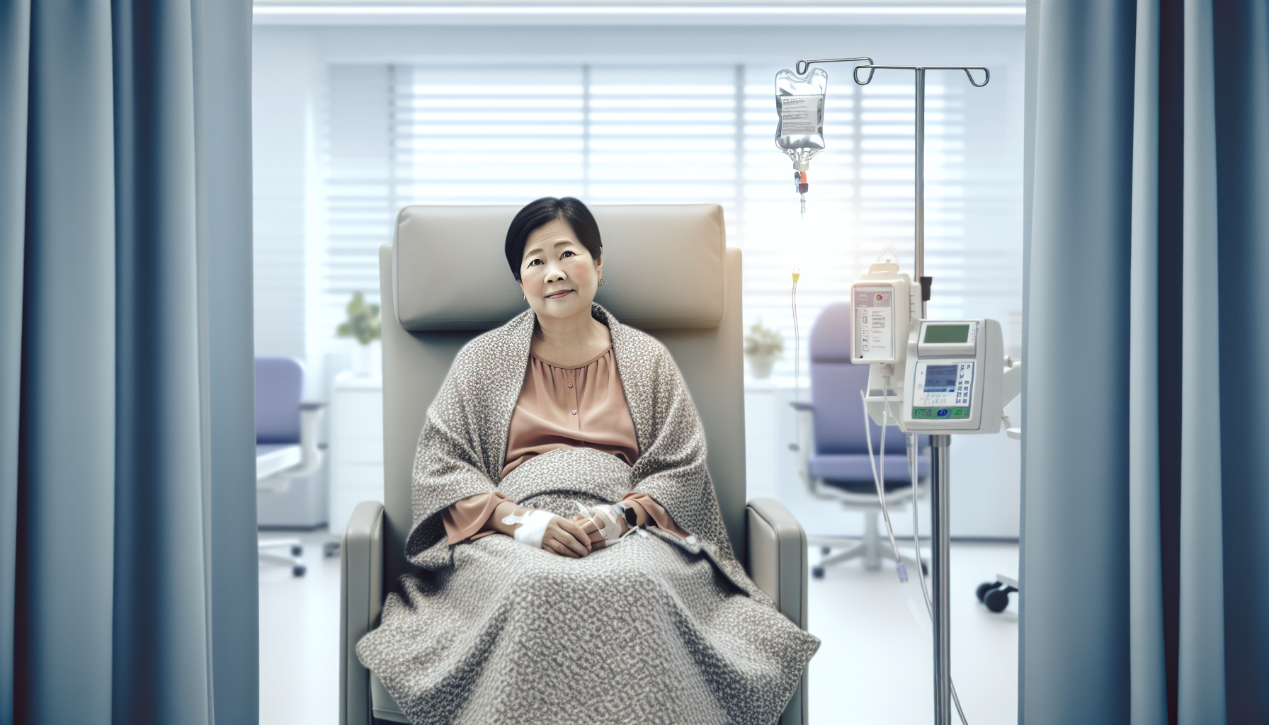 Photo of a person undergoing chemotherapy