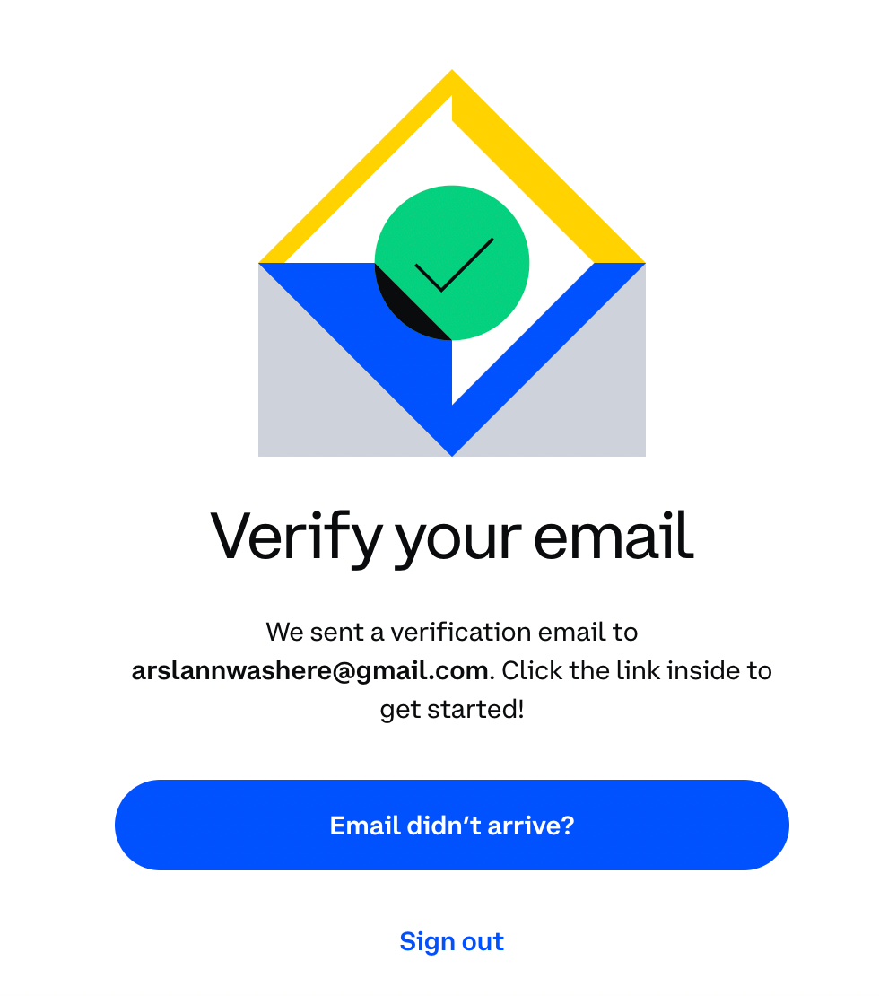E-mail verifisering på coinbase.