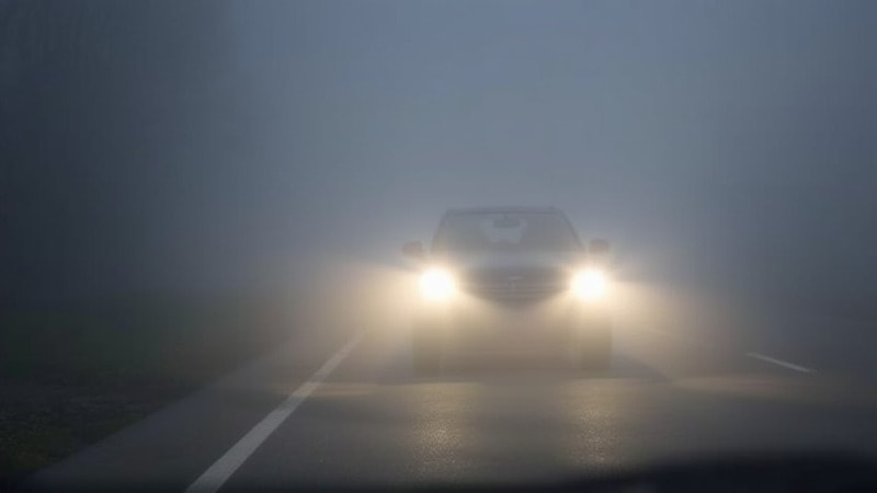 High beam in foggy weather