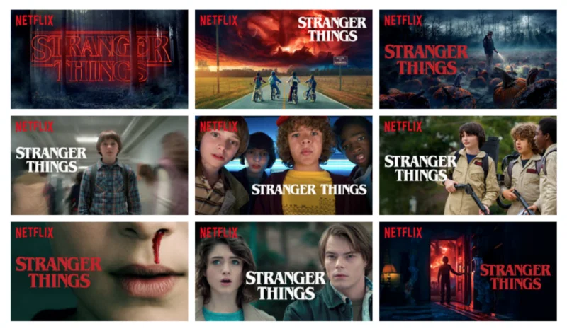 Different landing cards are shown to each user. Source: Netflix. 