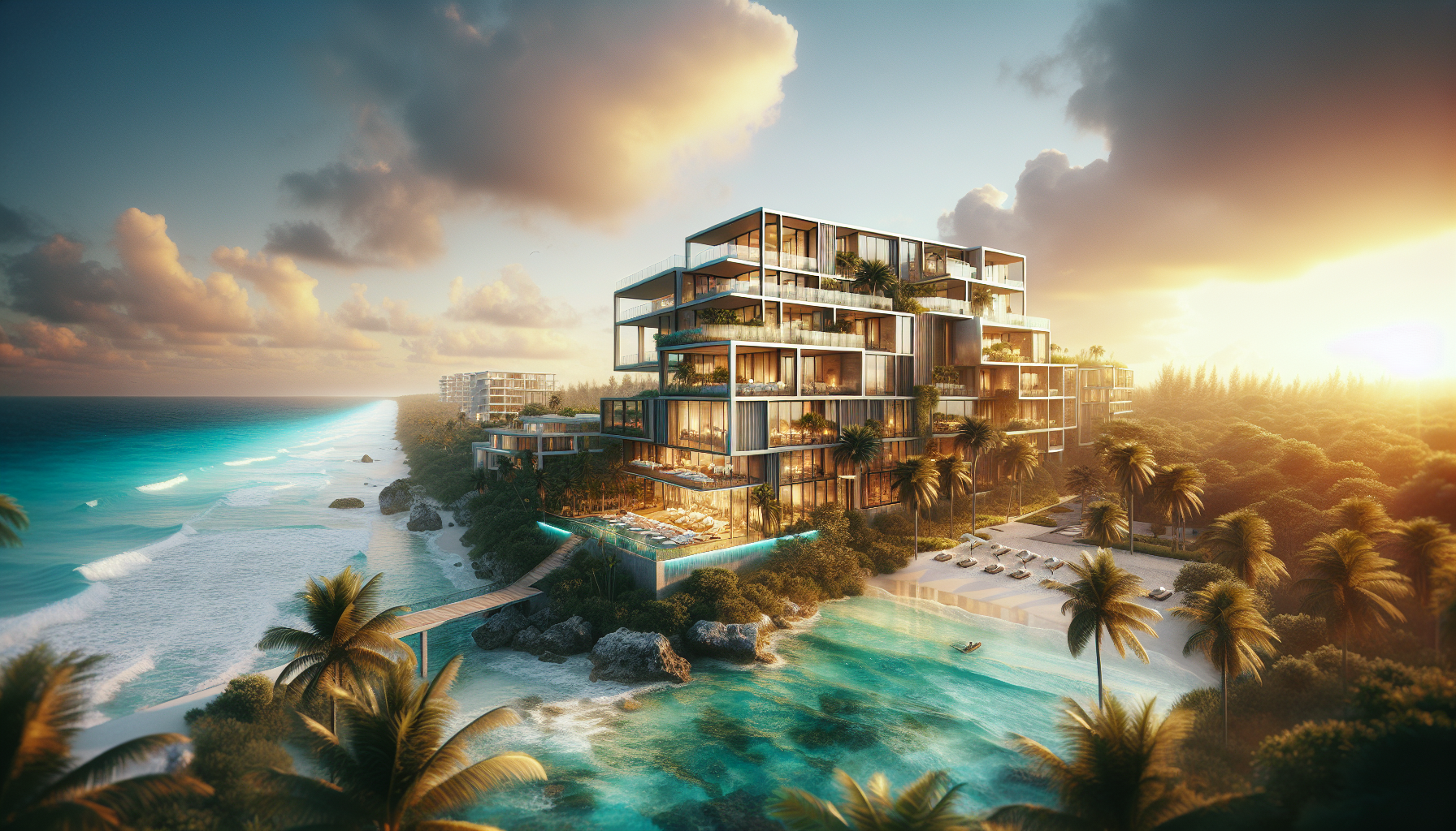 A picturesque view of prime locations for new condos in Tulum.