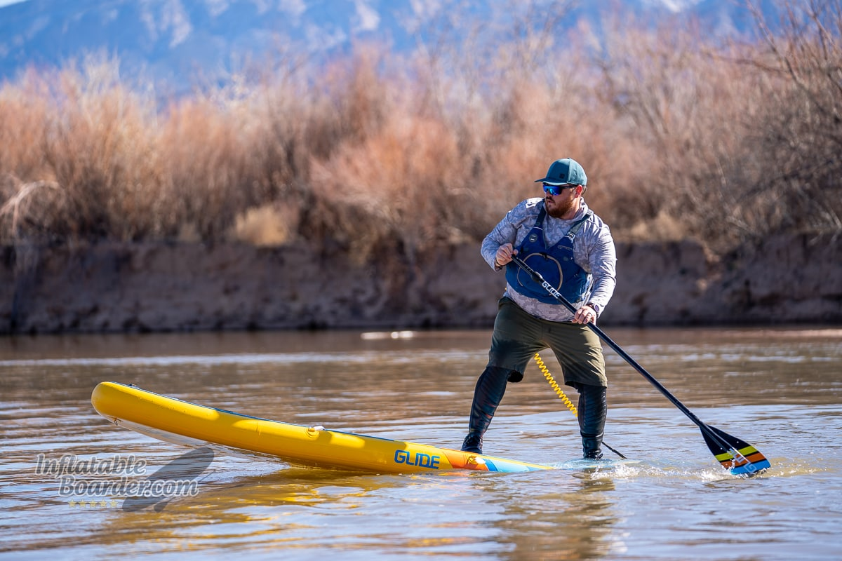 inflatable sups on river