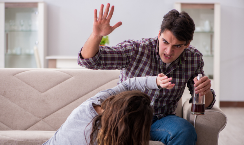 A woman being abused by her partner 