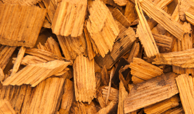 A pile of wood chips.