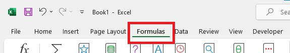 Go to the Formulas tab.
