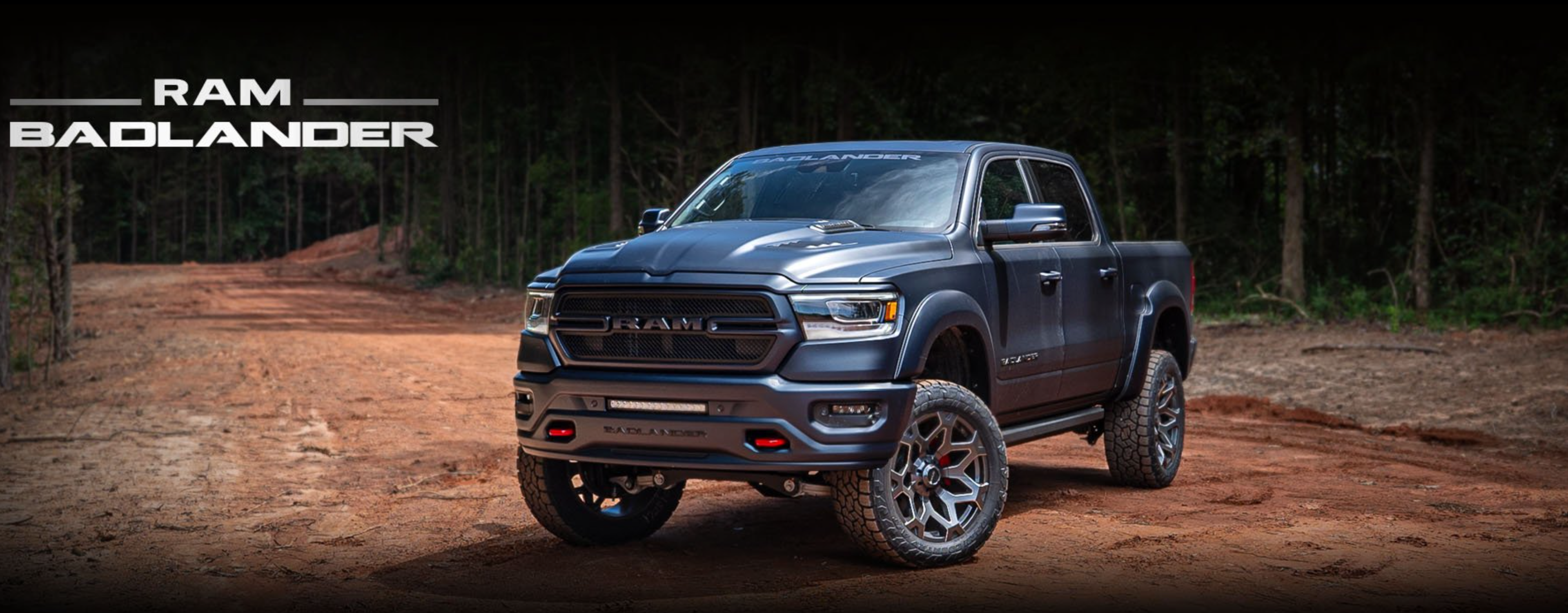 A sleek RAM 1500 Badlander parked in an outdoor setting.