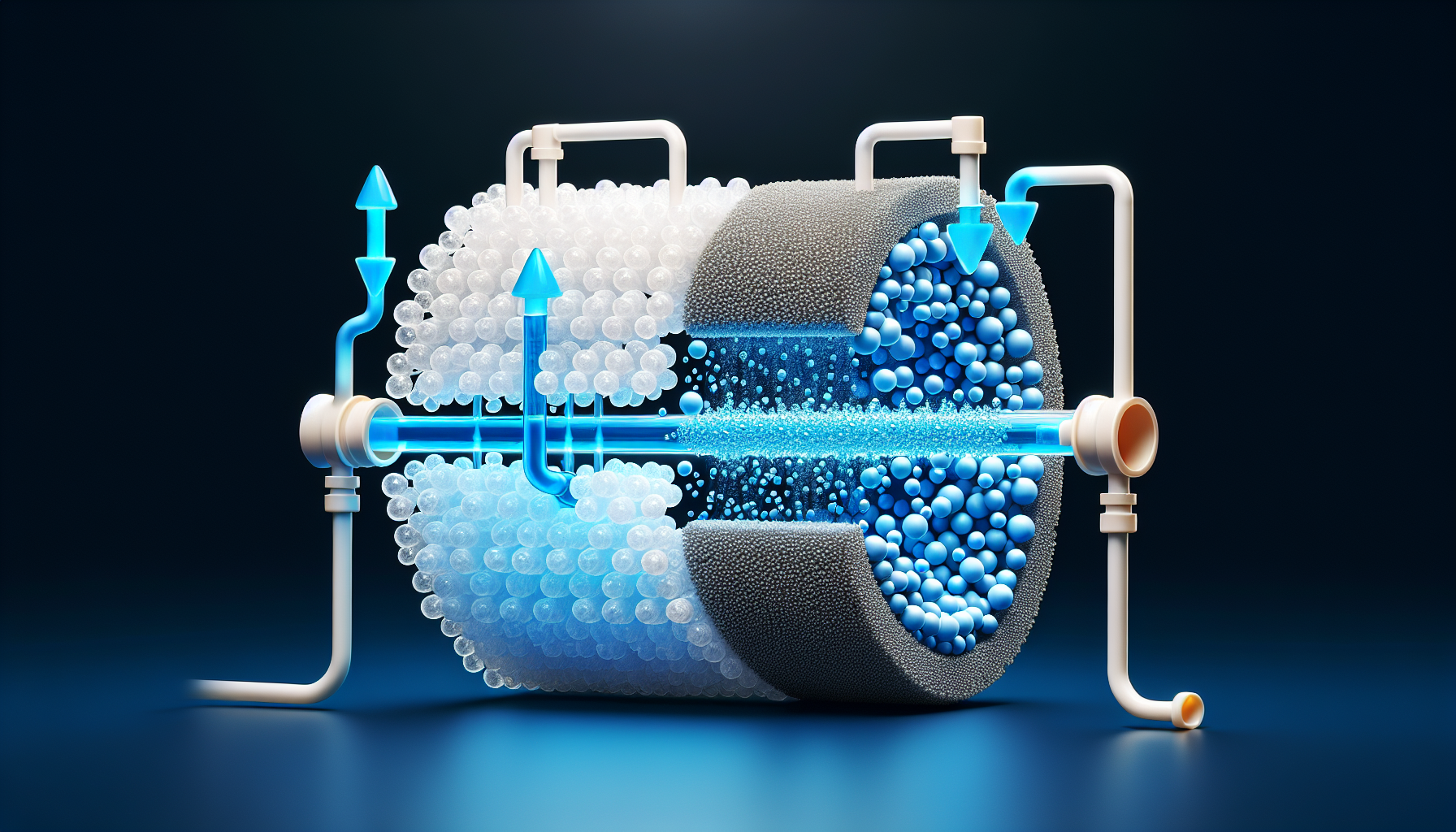 Ion exchange process in a water softener system