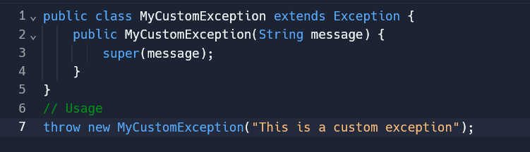 Exception occurs with custom exception message