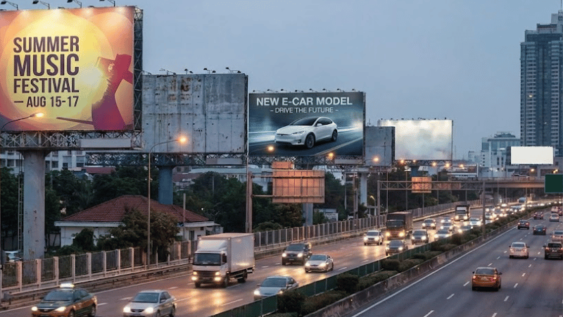 outdoor billboards of promotion