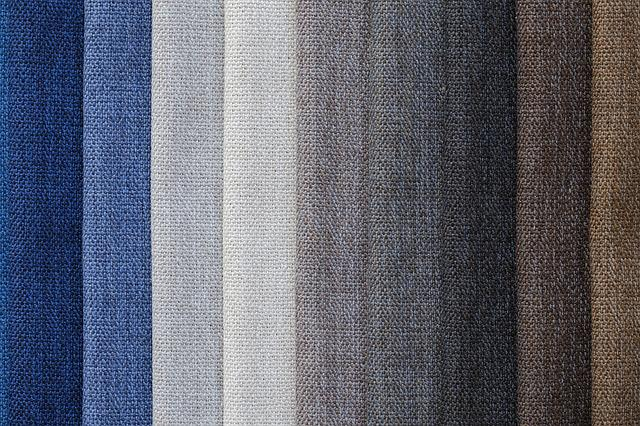 Different hues of Pima cotton tissues, from blues to earth tones