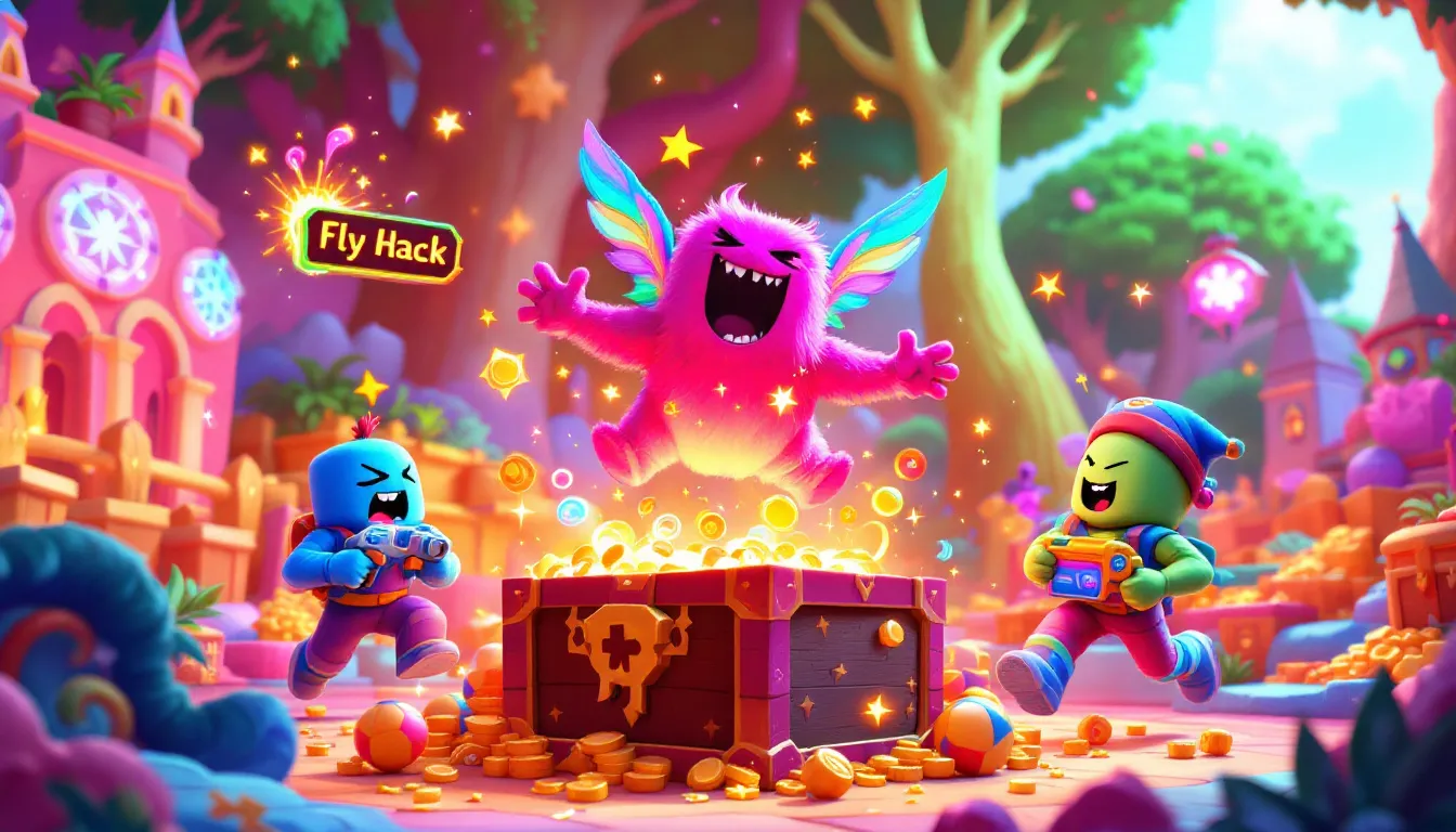 An illustration depicting various Roblox cheats in action.