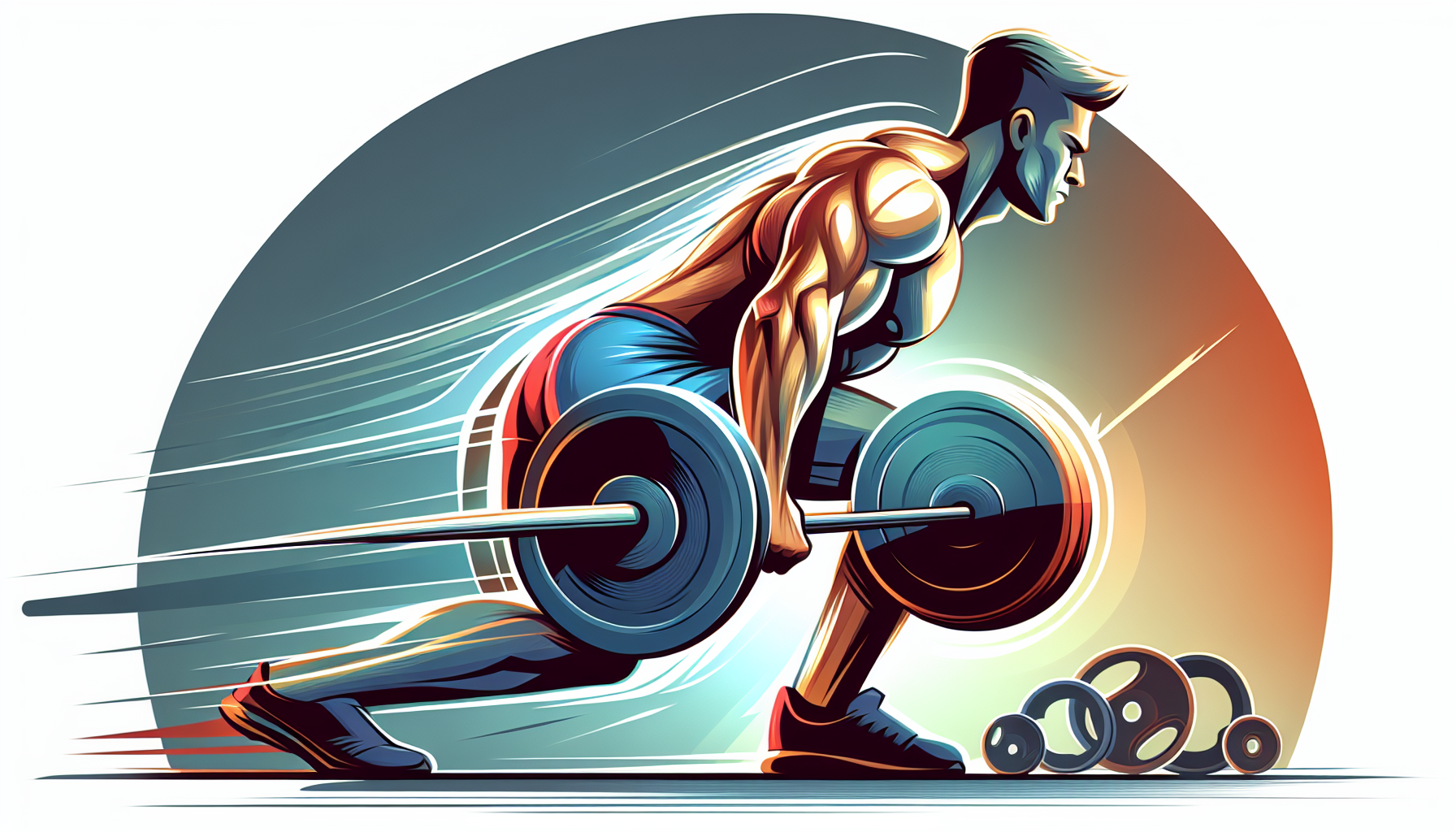 Cartoon of a person performing weight training