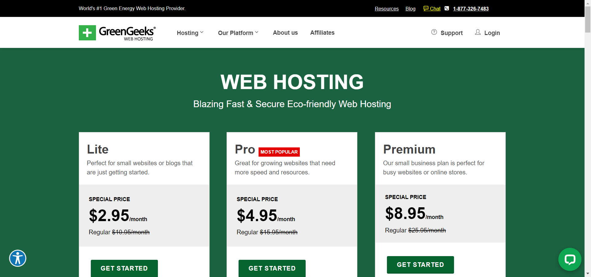 GreenGeeks Web Hosting pricing