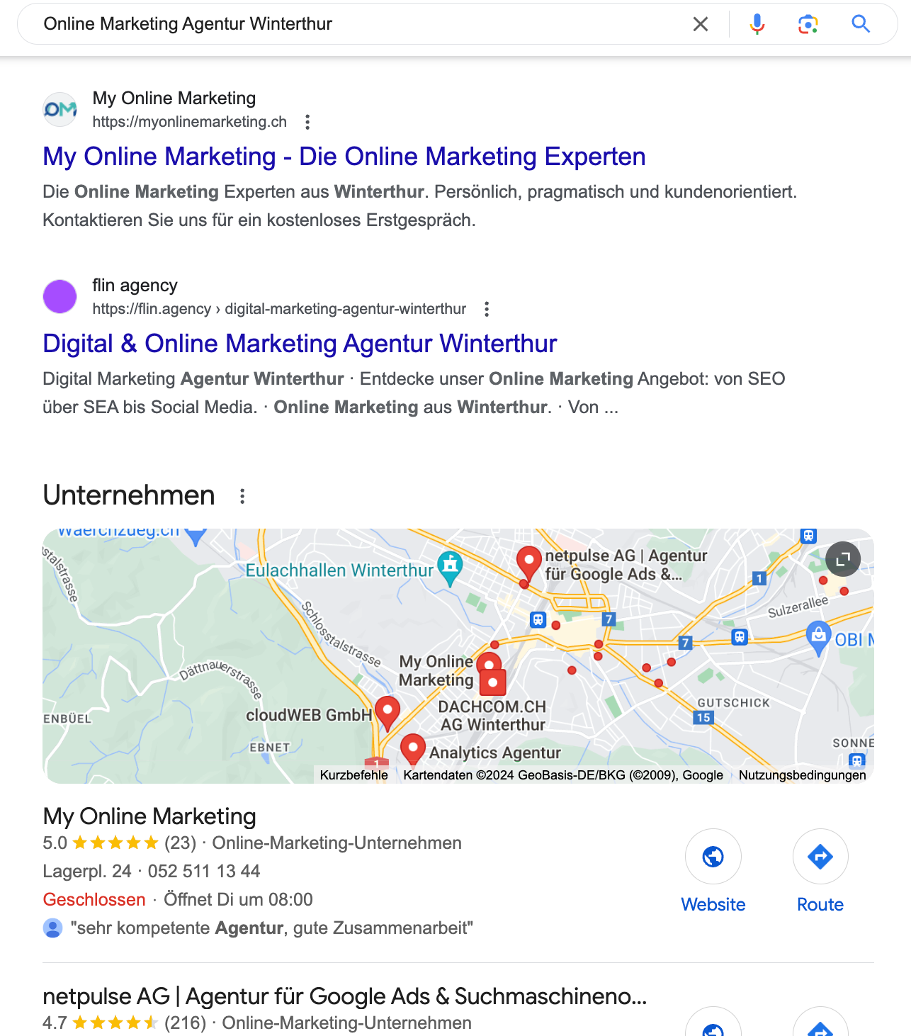 Beispiel für Local SEO