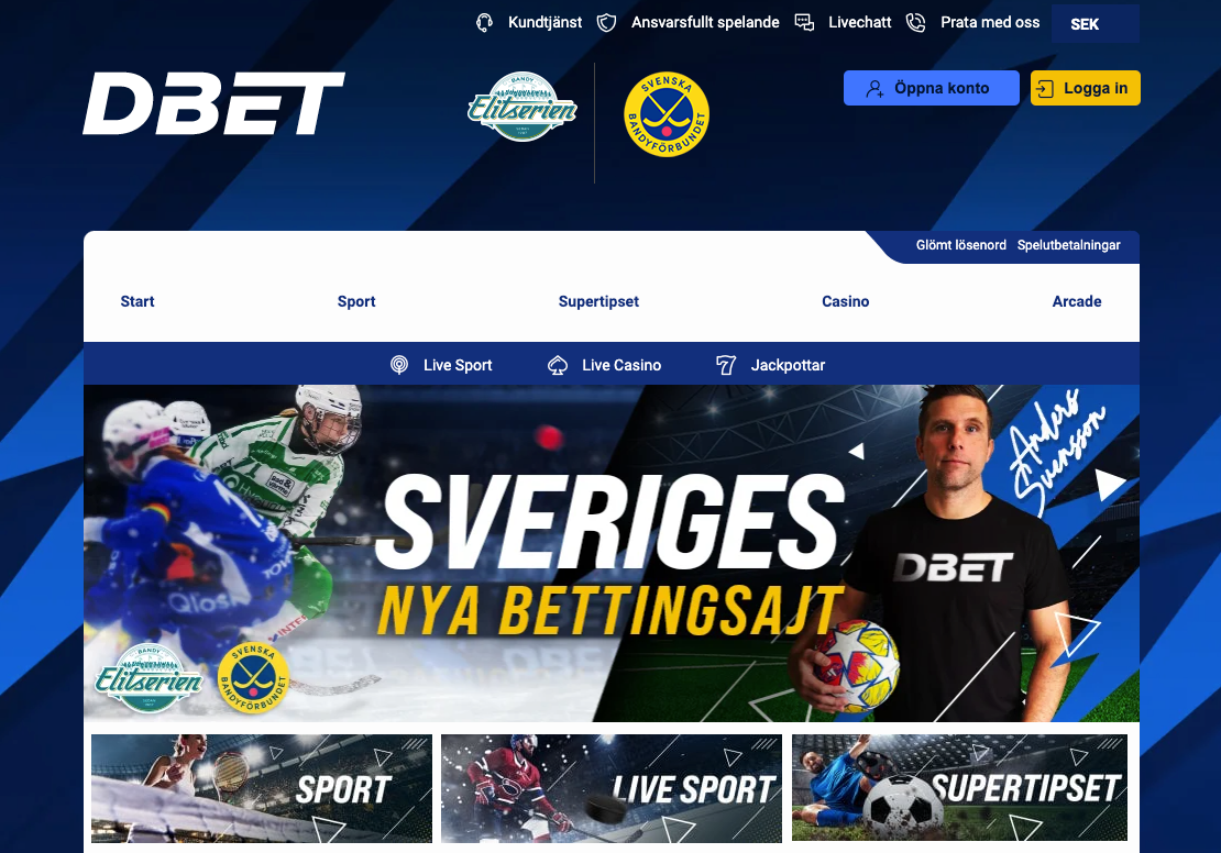 Dbet startsida
