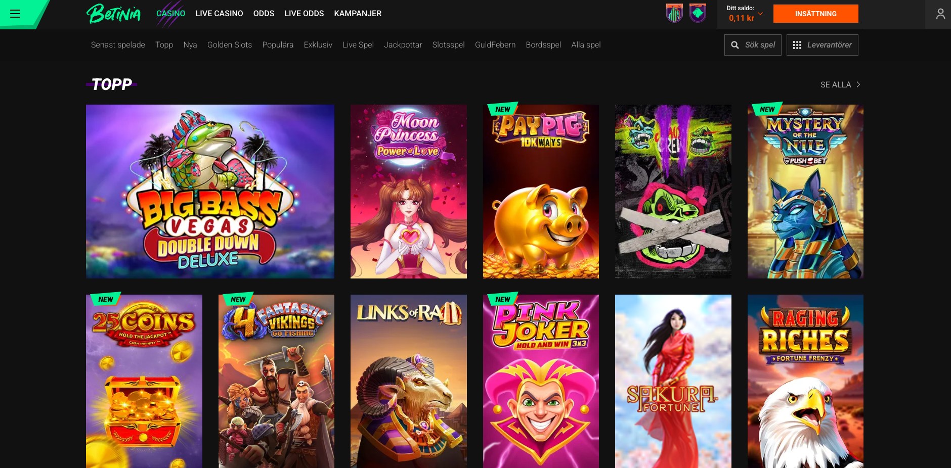 betinia casinospel