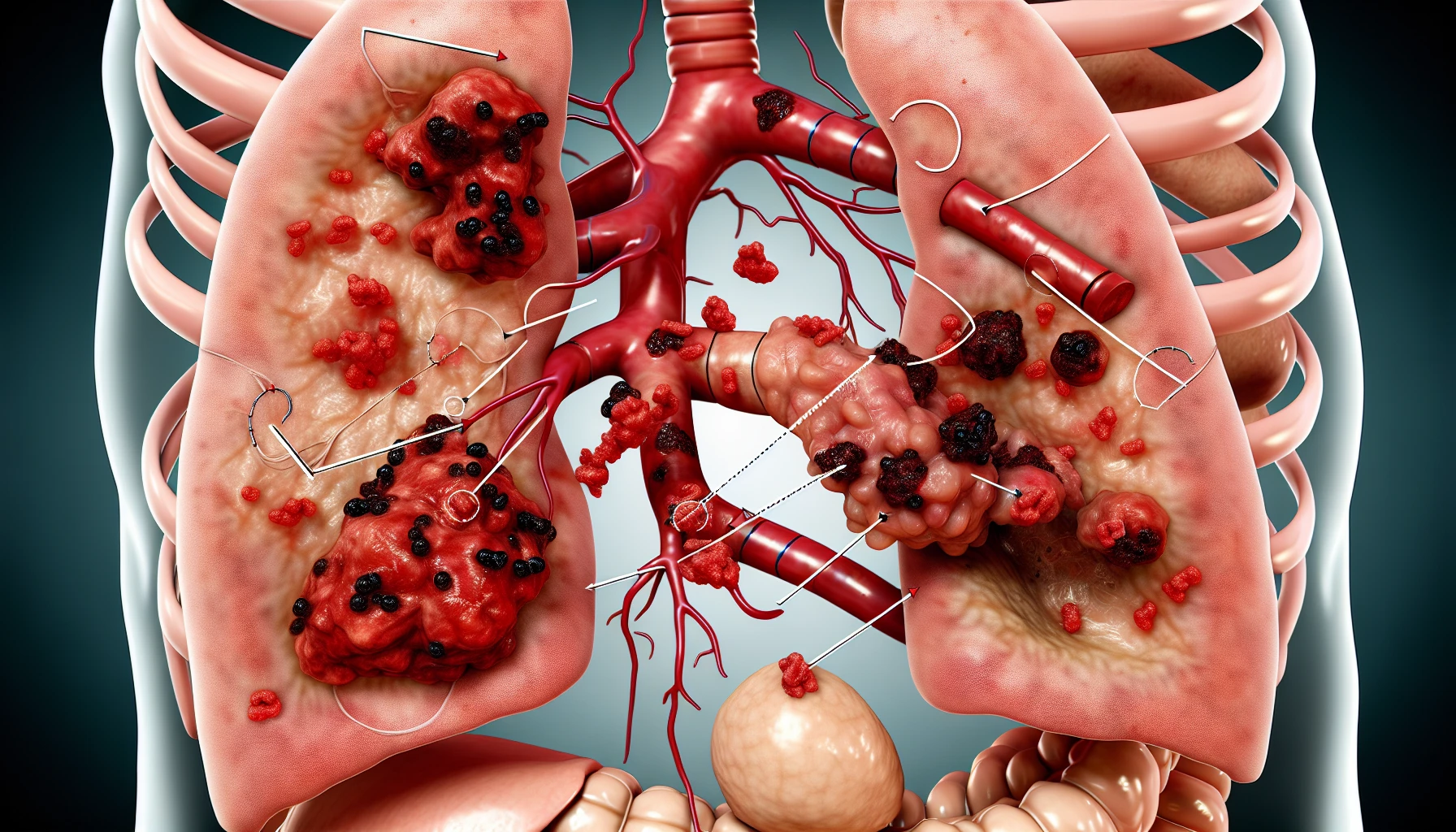 CT scan image of lung metastasis