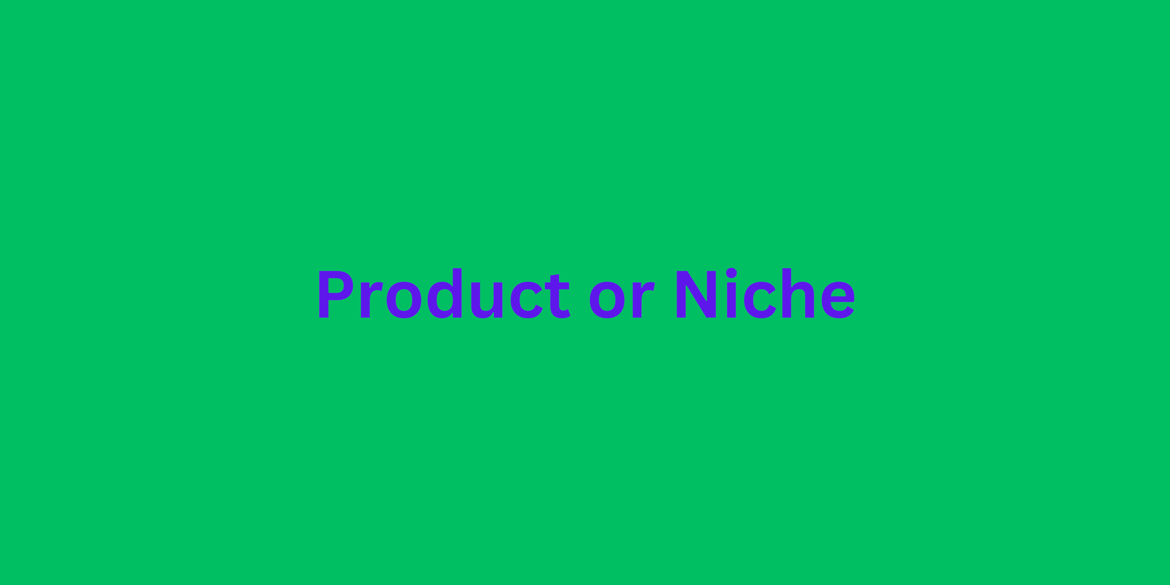 Product or Niche