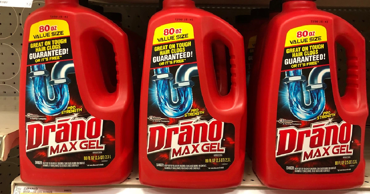 Drano Max Gel Bottles Value Size on Store Shelves
