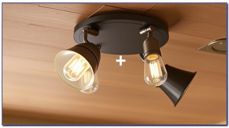 Flush Mount Barn Lights on a ceiling