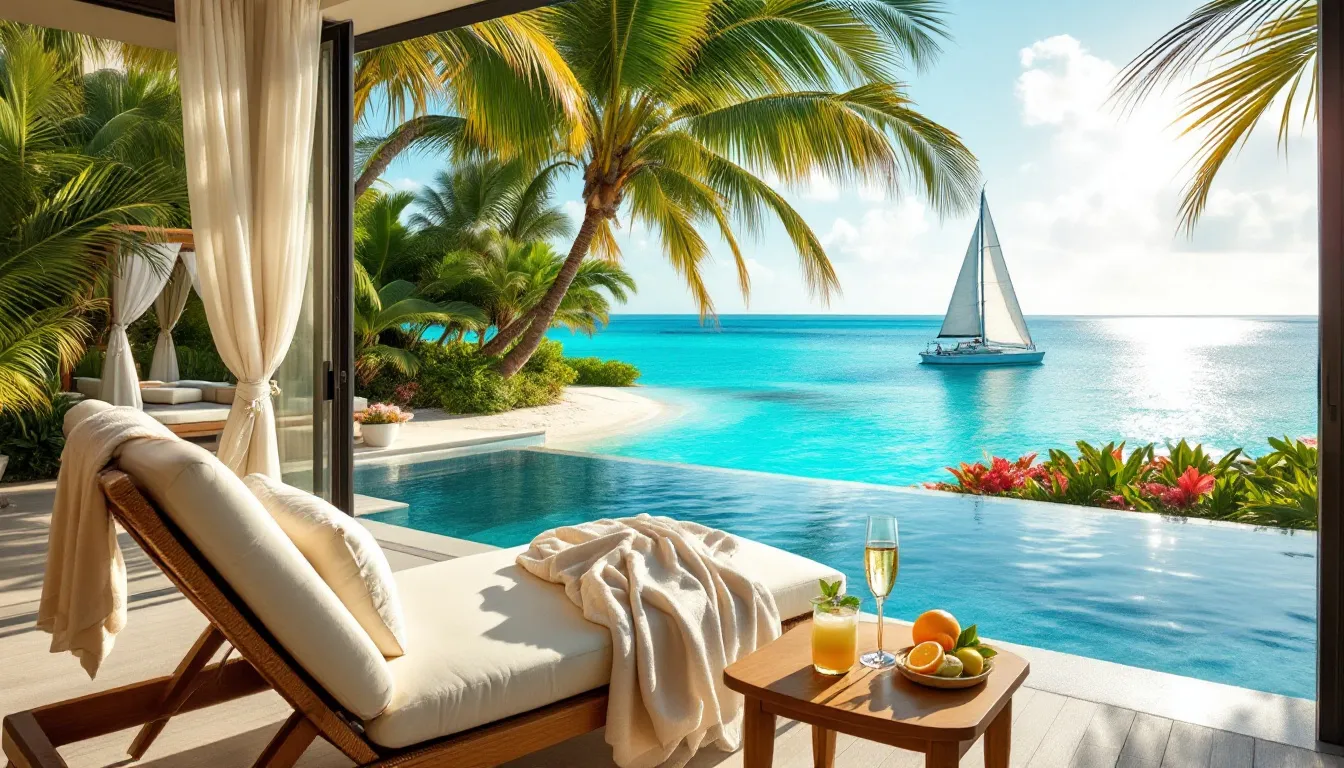 A serene luxury travel experience showcasing relaxation and well-being, emphasizing the benefits of luxury travel.
