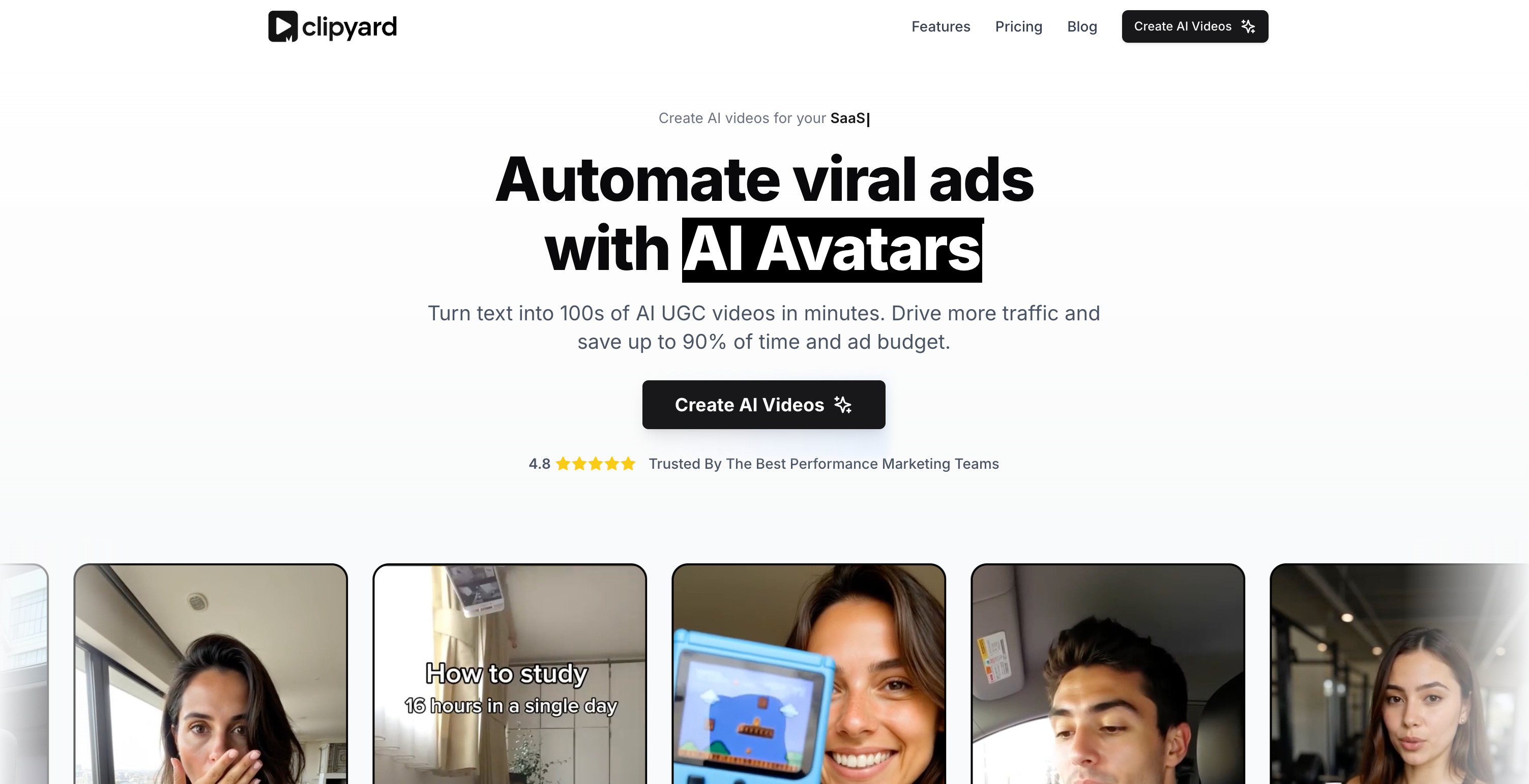 Clipyard.ai landing page
