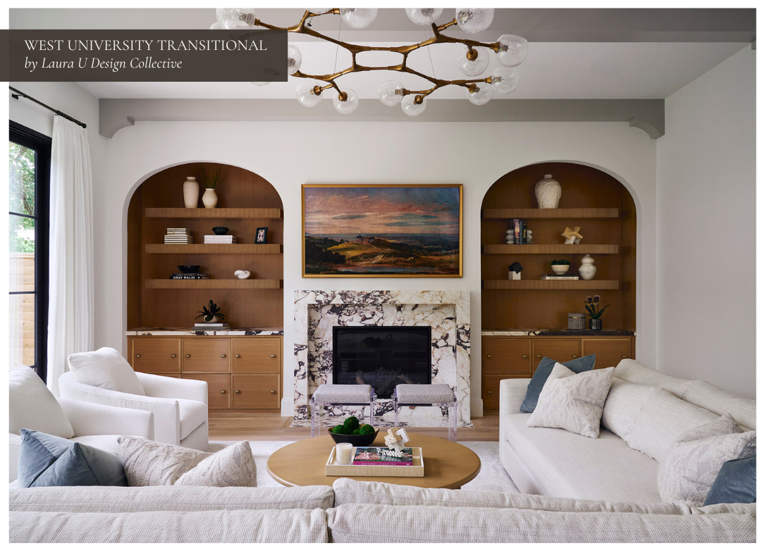 West University Transitional Project from Laura U Design Collective living room