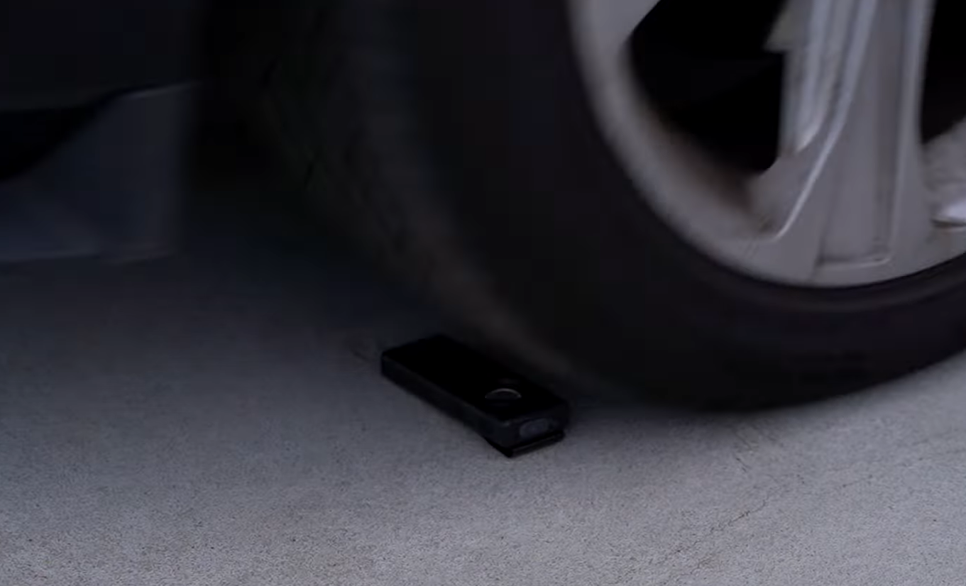 Cybertools tactical pocket light being ran over by a car