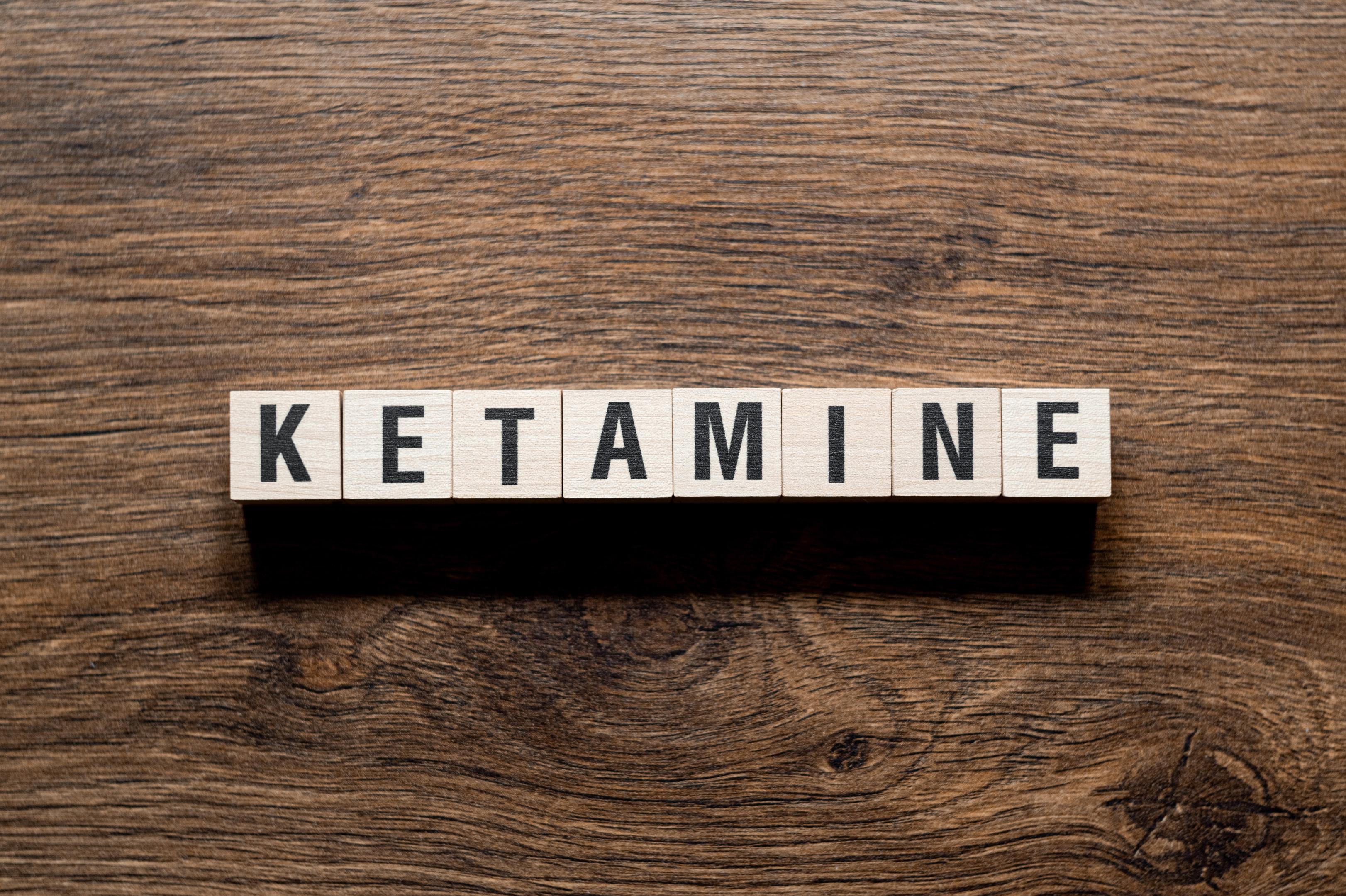 Scrabble letters spell the words ketamine