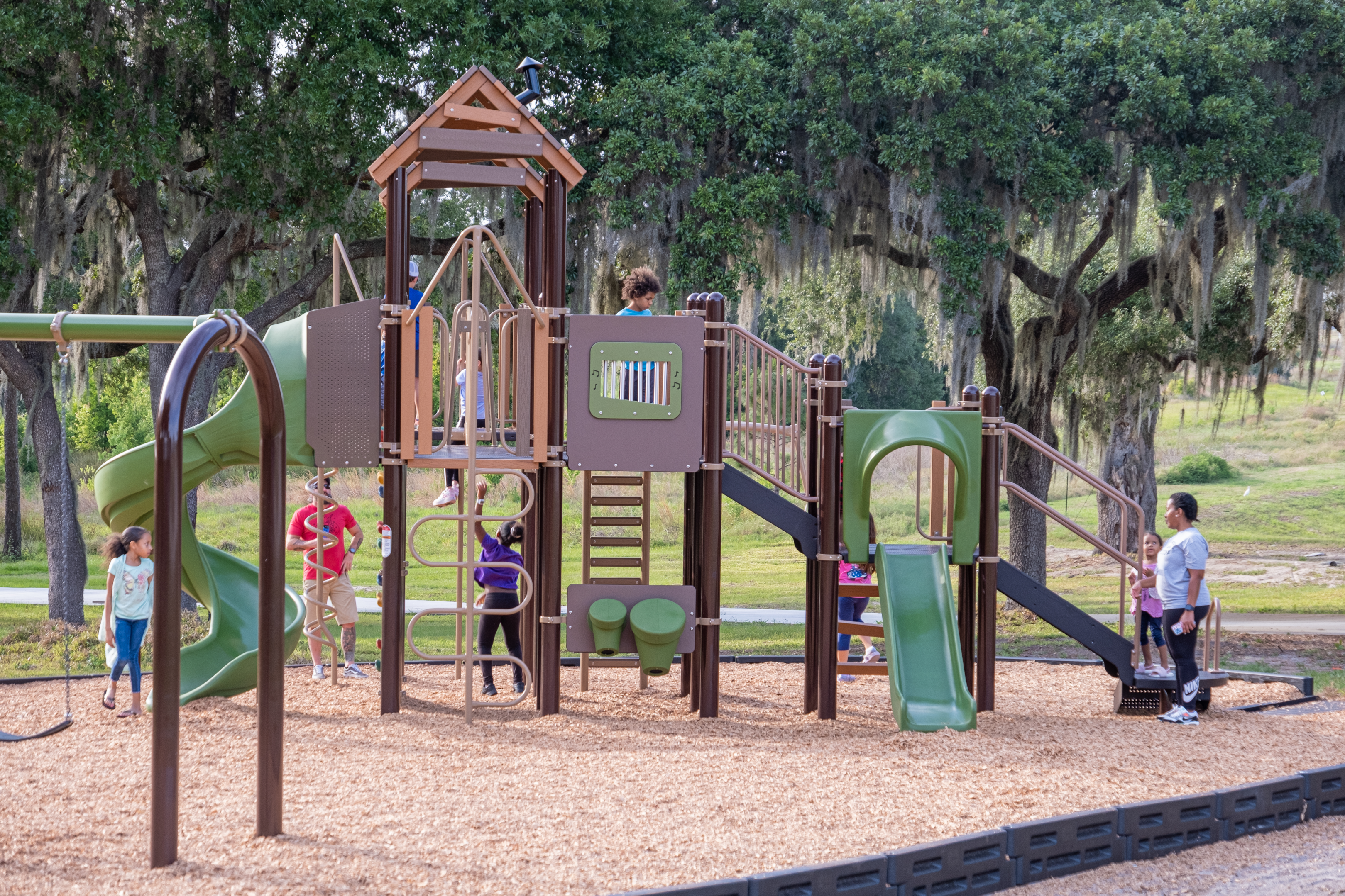 A huge benefit to neighborhoods of new construction homes are the community amenities like a brand new playground for kids.