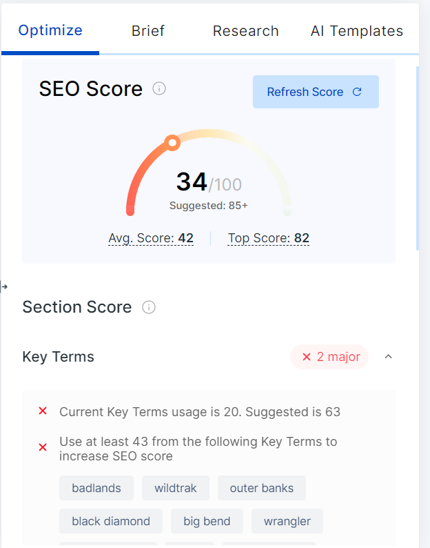 Scalenut SEO score