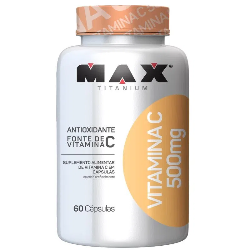 Vitamina C da Max Titanium. Fonte da imagem: site oficial da marca.
