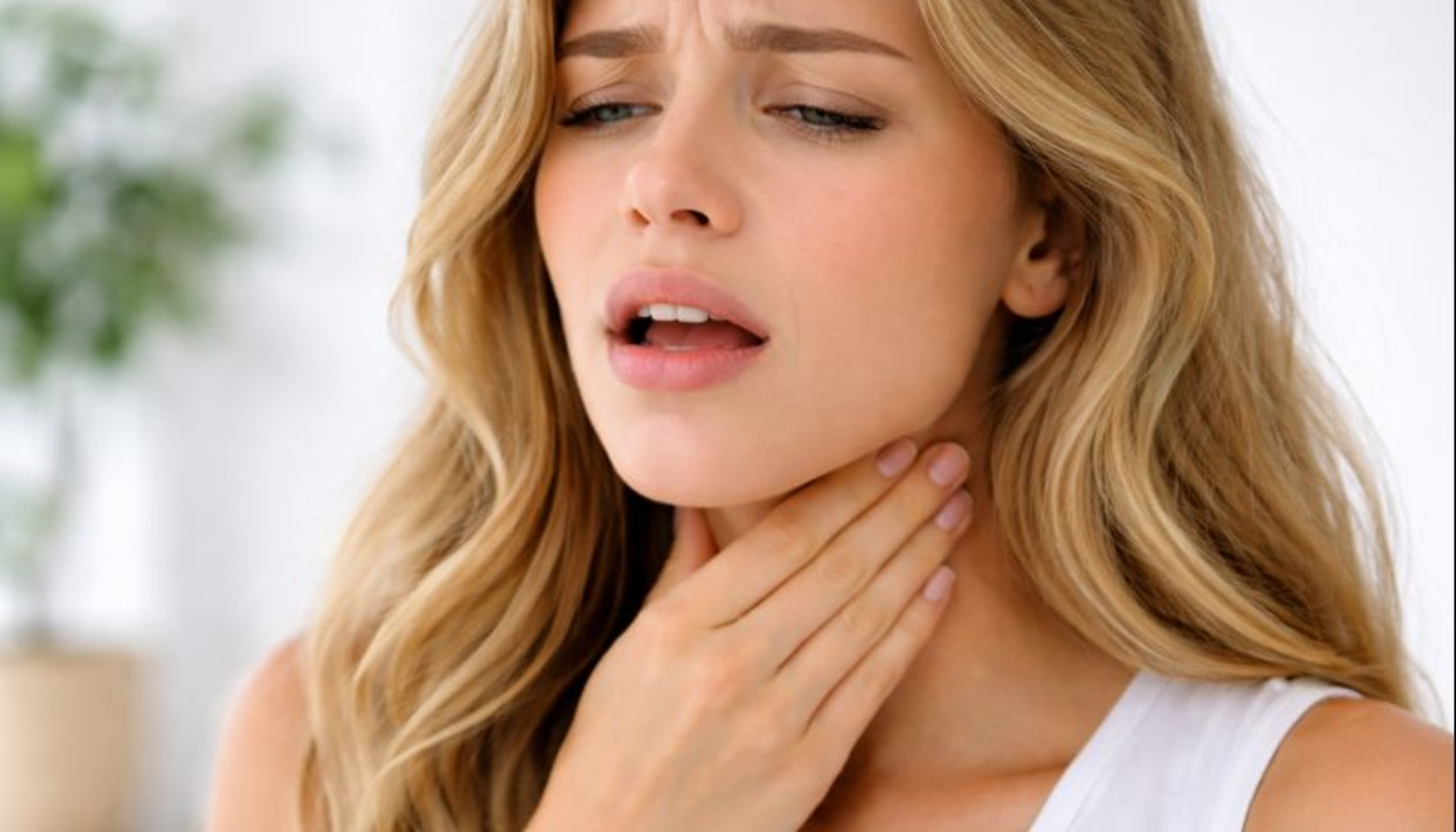 Tørr i Halsen: Når Problemet Starter i Munnen 12 En kvinne ser ukomfortabel ut og holder seg på halsen, som tegn på tørrhet eller ubehag i halsområdet. tørr i halsen bør du kontakte lege bør du oppsøke tørr munn blant annet dårlig ånde økt risiko bør du unngå tørr munntørrhet hals munnen oppsøke tannlege halsen bør behandling viktig lege munn unngå bruk ofte årsaker mer symptomer sår vann tennene andre flere får nese spytt dersom gjøre finnes drikke tørrhet lindre natten god hos mat grunn vanlig tannlege råd årsaken føre medisiner spyttet tørre bedre skyldes fleste ganger gjør gir eksempel hull munnhulen dårlig sykdom symptomene sykdommer tilfeller smerter plager plagene forebygge spyttproduksjonen hjelpe mye drikk vanlige bruker legen påvirke gjennom finne følelse