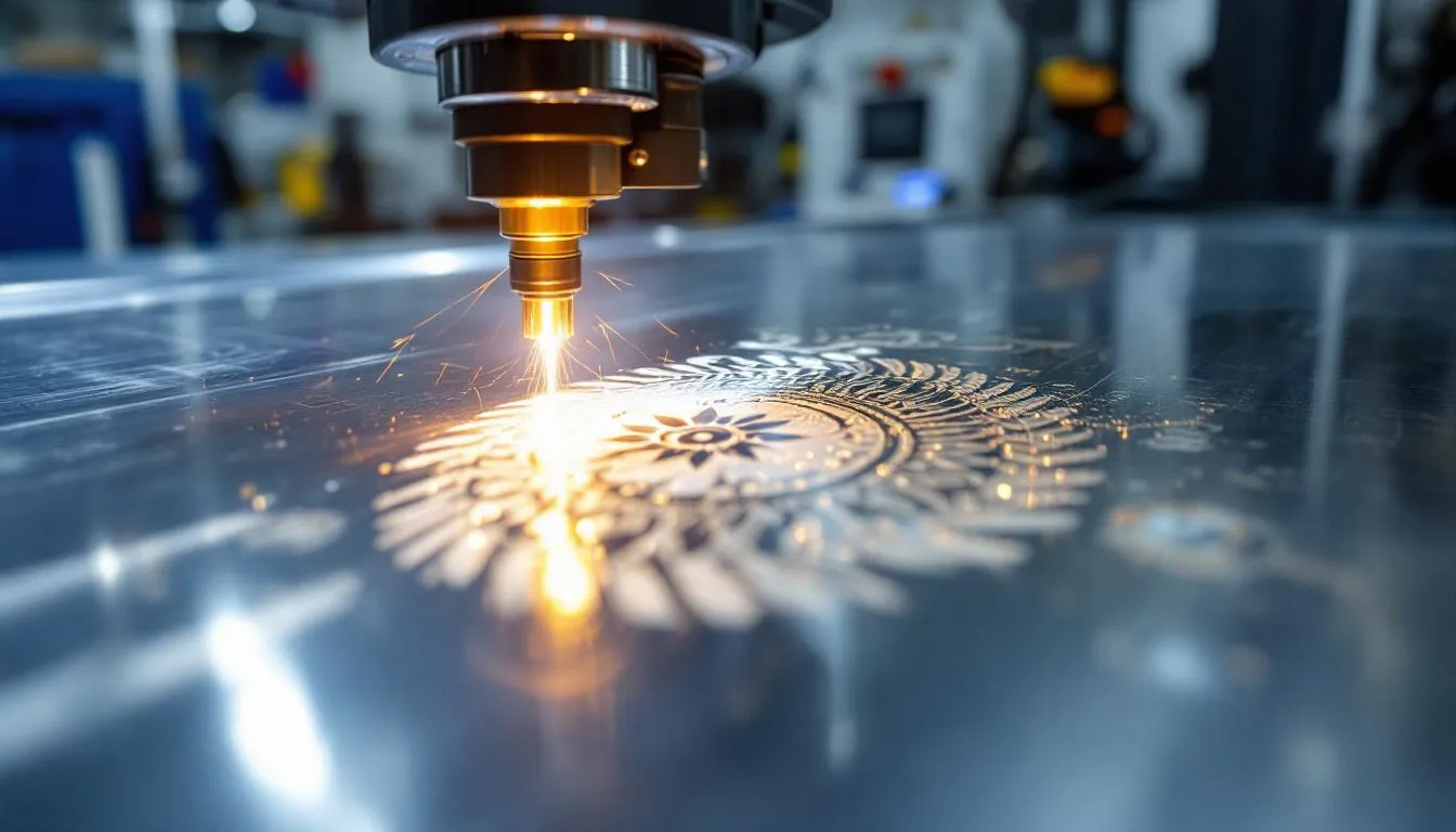 Proces grawerowania laserowego na metalowym breloku reklamowym.