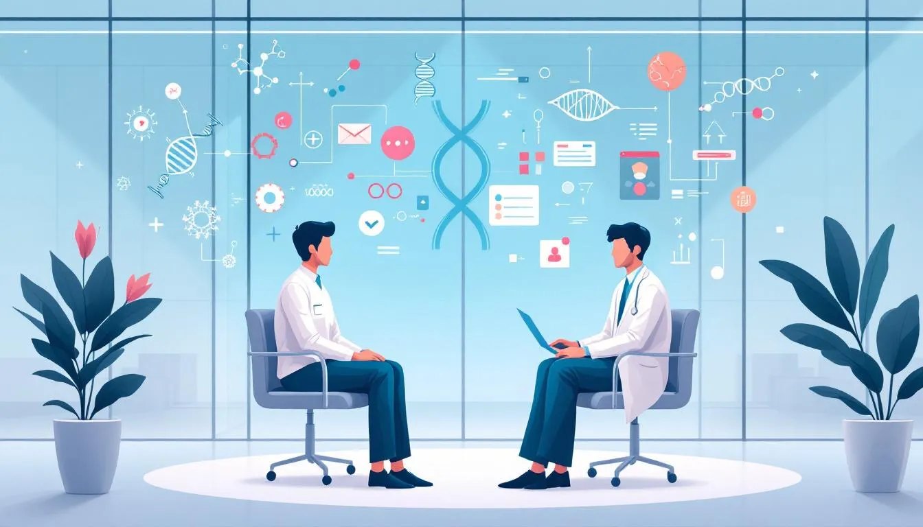 A consultation between a patient and a peptide expert.